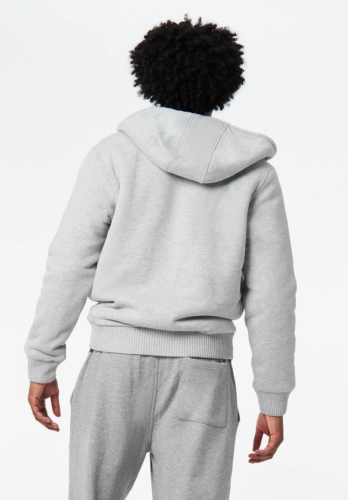 Fasox Men's Relaxed Full-Zip Hooded Jacket with Sherpa Lining, Heather Grey - BM24735 sold by Buffalo David Bitton product image thumbnail 4