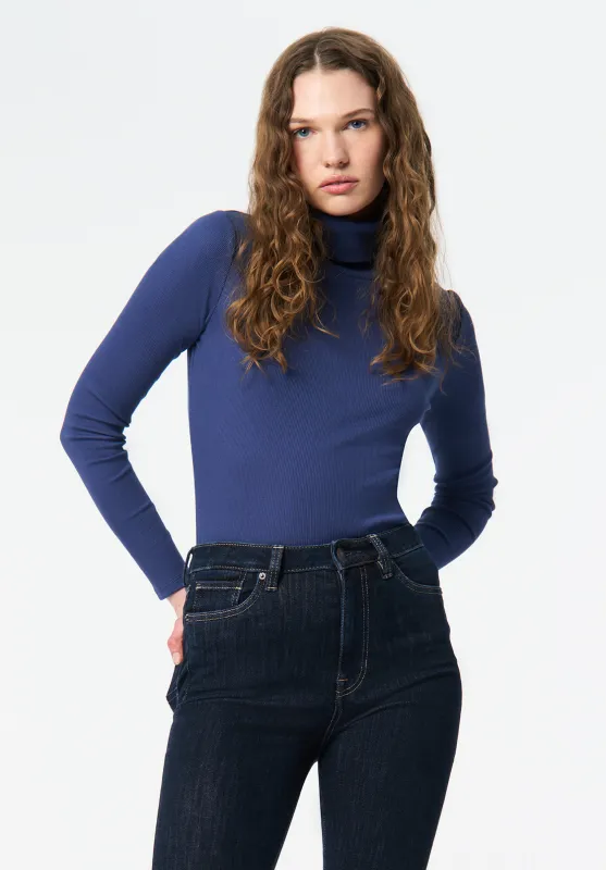 Mavra Women's Ribbed Turtleneck Top, Oceana - KT0241 sold by Buffalo David Bitton