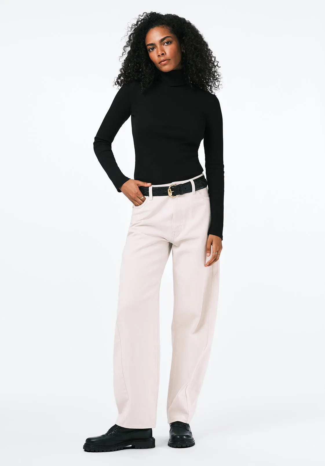 Mavra Women's Ribbed Turtleneck Top, Black - KT0241 sold by Buffalo David Bitton product image thumbnail 4