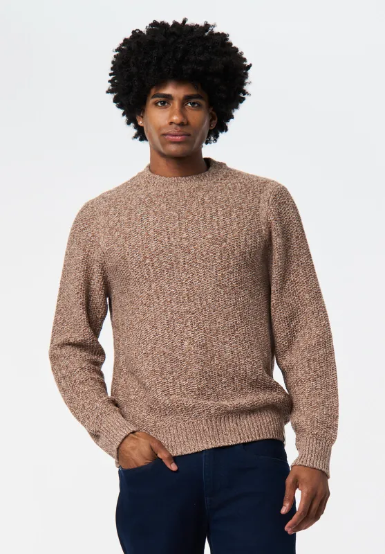 Waylon Men’s Marled Knit Crewneck Sweater, Woodsmoke - BM24680 made by Buffalo David Bitton