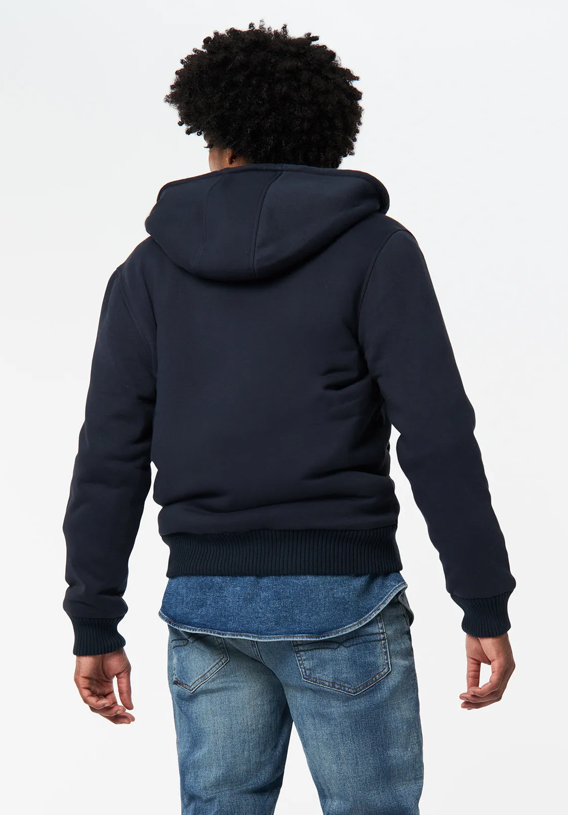 Fasox Men's Relaxed Full-Zip Hooded Jacket with Sherpa Lining, Whale - BM24735 sold by Buffalo David Bitton product image thumbnail 3