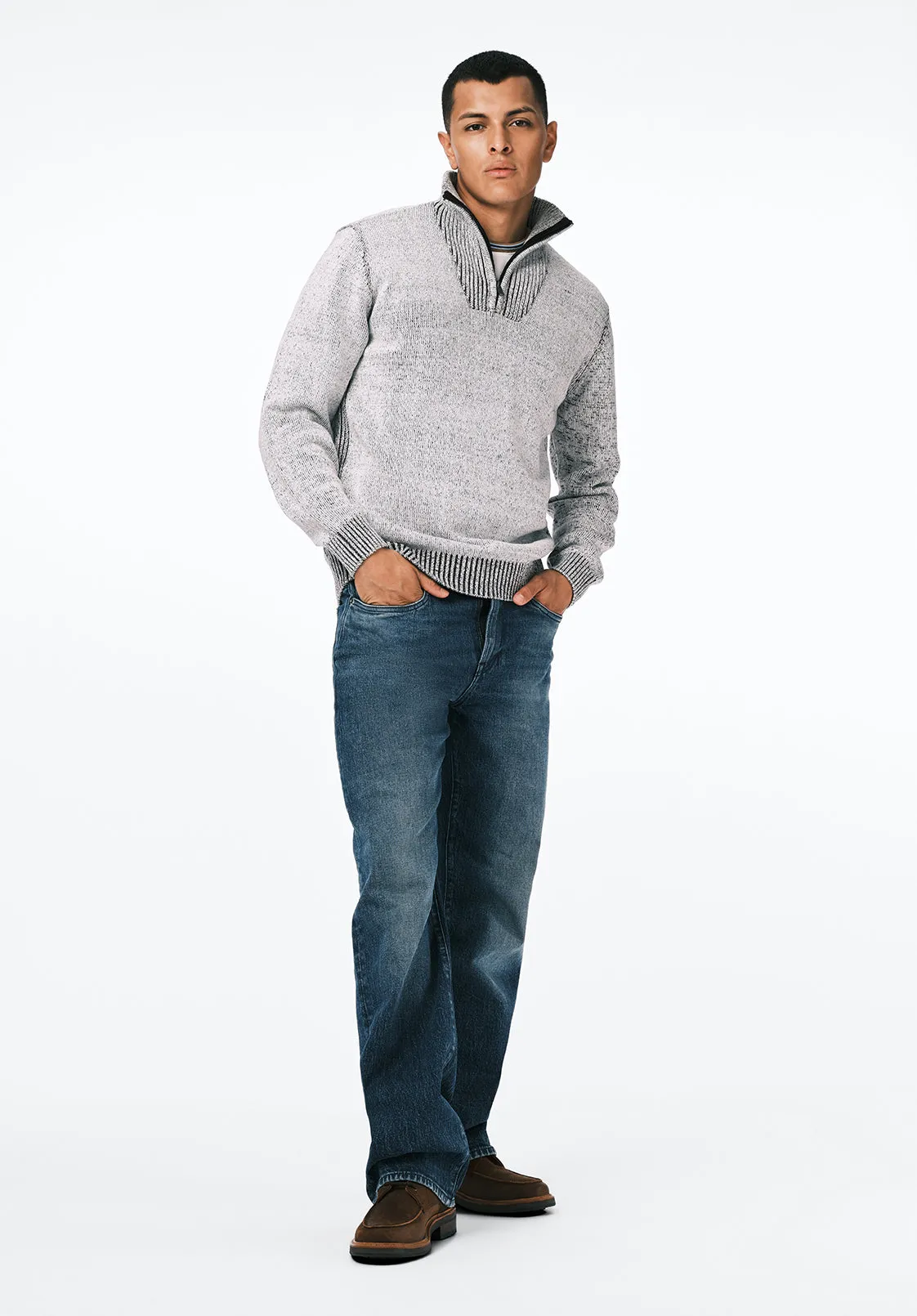 Wello Men's Quarter-Zip Ribbed Knit Sweater, Charlie - BM24738 sold by Buffalo David Bitton product image thumbnail 4