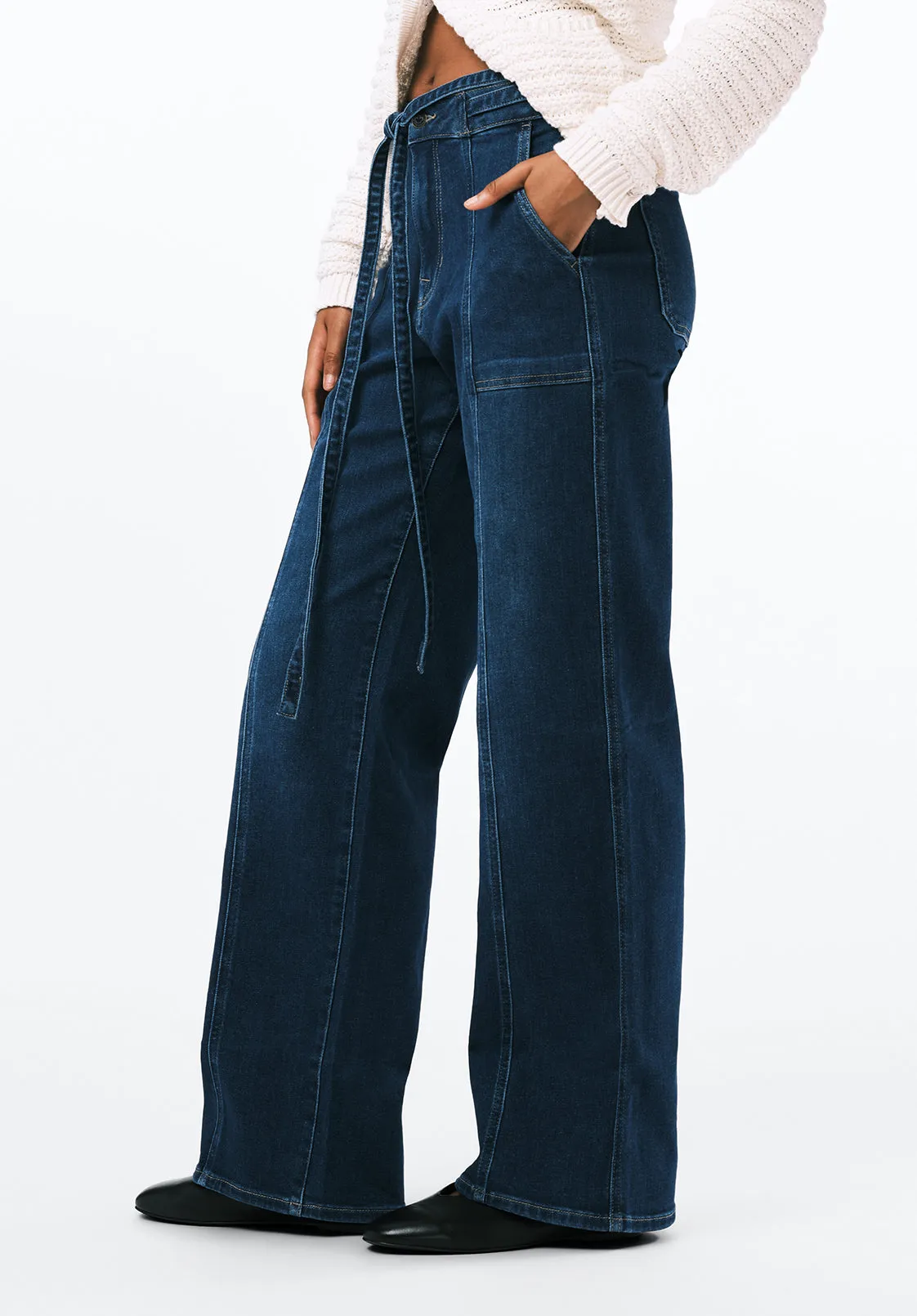 High Rise Wide Leg Addie Women's Jeans, Indigo - BL16133 sold by Buffalo David Bitton product image thumbnail 2
