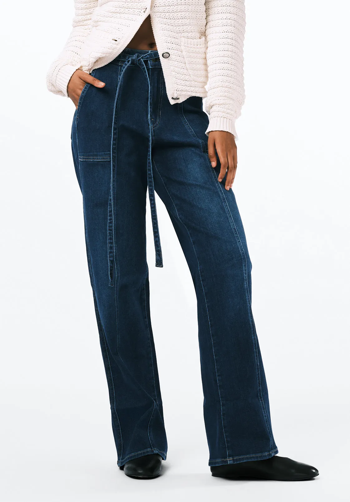 High Rise Wide Leg Addie Women's Jeans, Indigo - BL16133 sold by Buffalo David Bitton