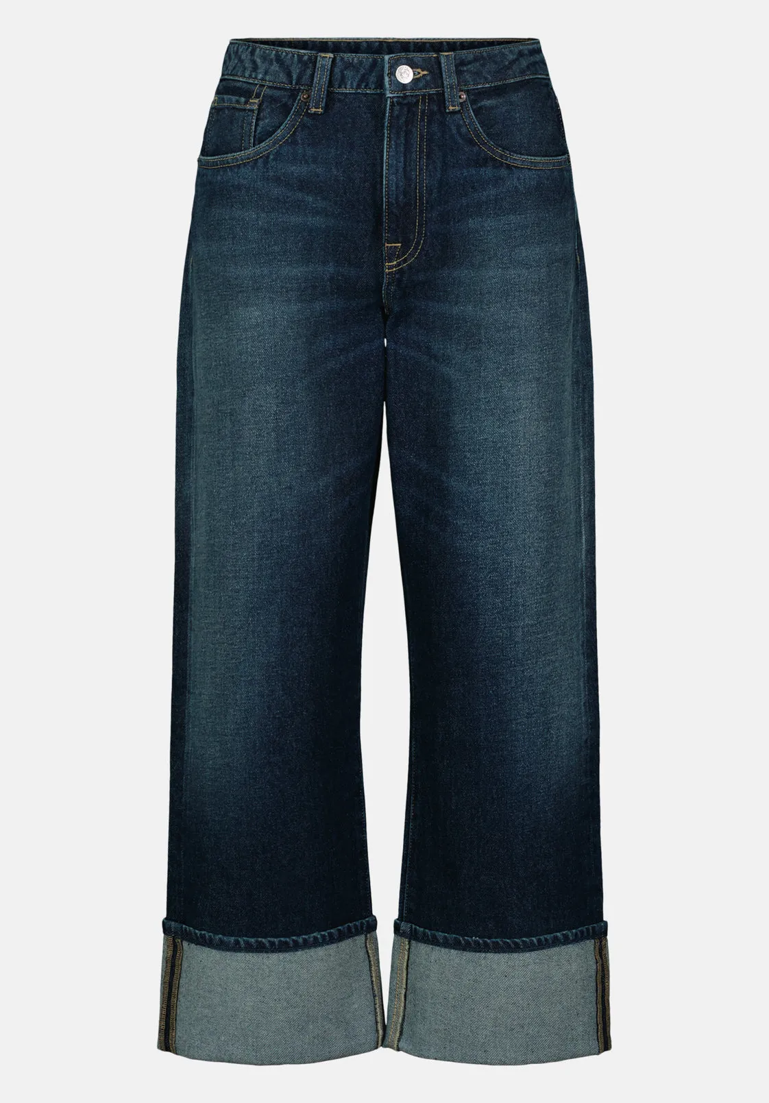 High Rise Wide Leg Cropped Addisson Women's Jeans, Dark Contrast - BL16106 sold by Buffalo David Bitton product image thumbnail 5