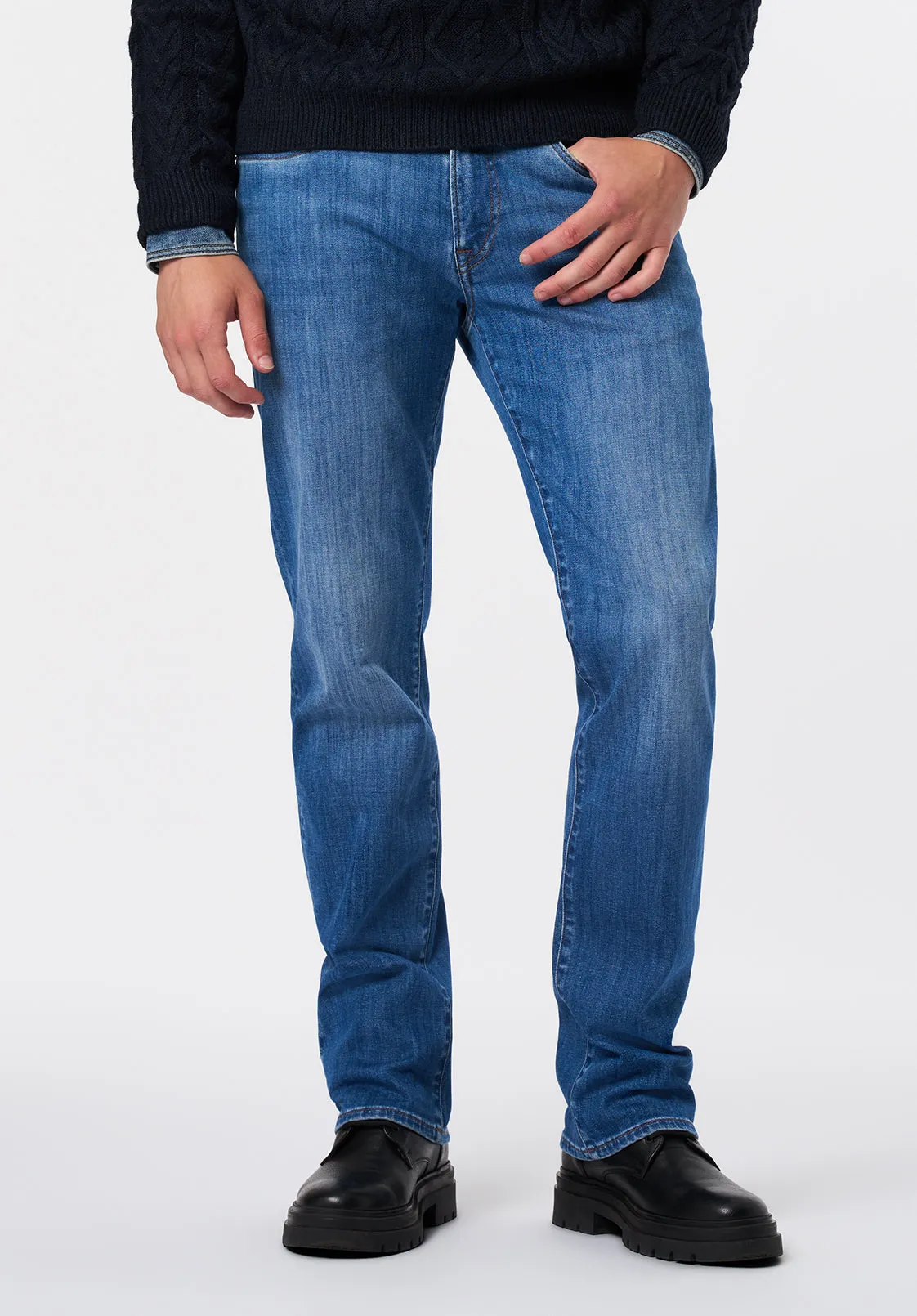Relaxed Straight Driven Men's Jeans, Vintage Light Blue - BM26100 sold by Buffalo David Bitton