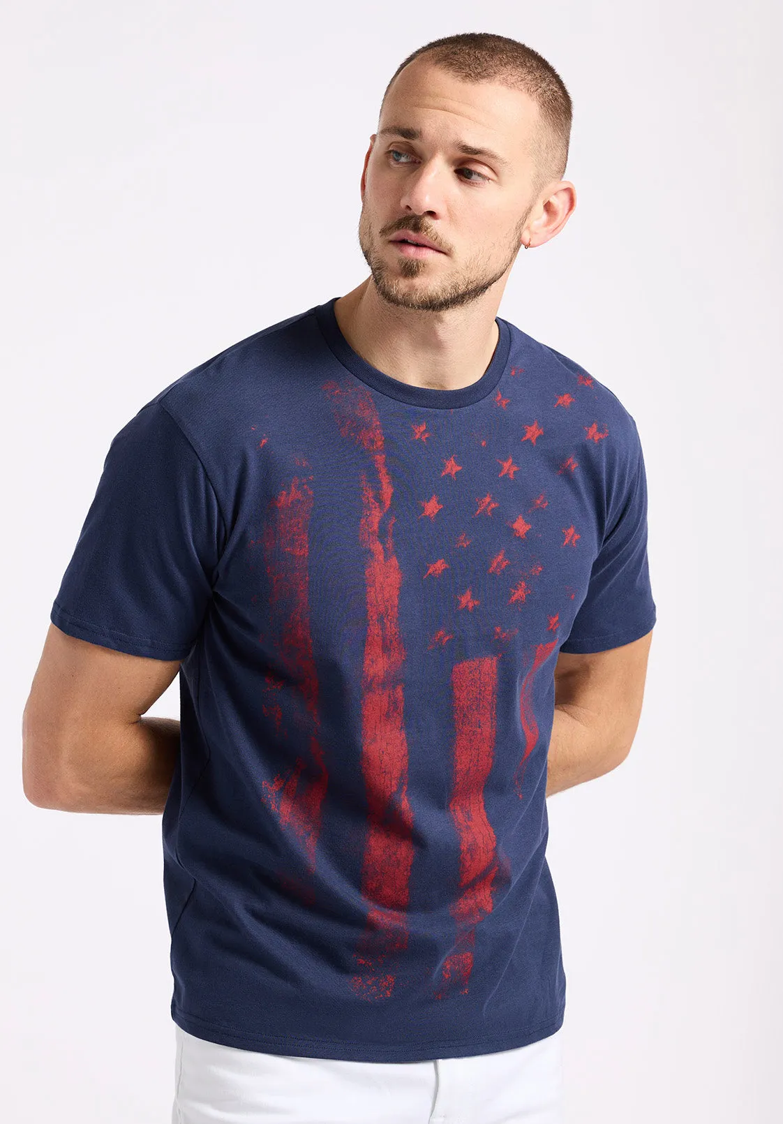 Talla Men's Graphic T-Shirt with American Flag Print, Whale - BM24650 sold by Buffalo David Bitton product image thumbnail 2