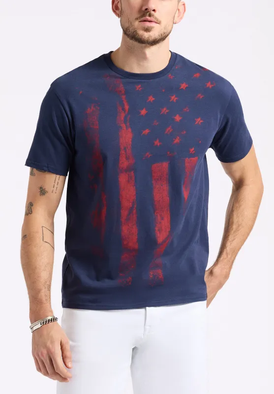 Talla Men's  Graphic T-Shirt with American Flag Print, Whale - BM24650 sold by Buffalo David Bitton