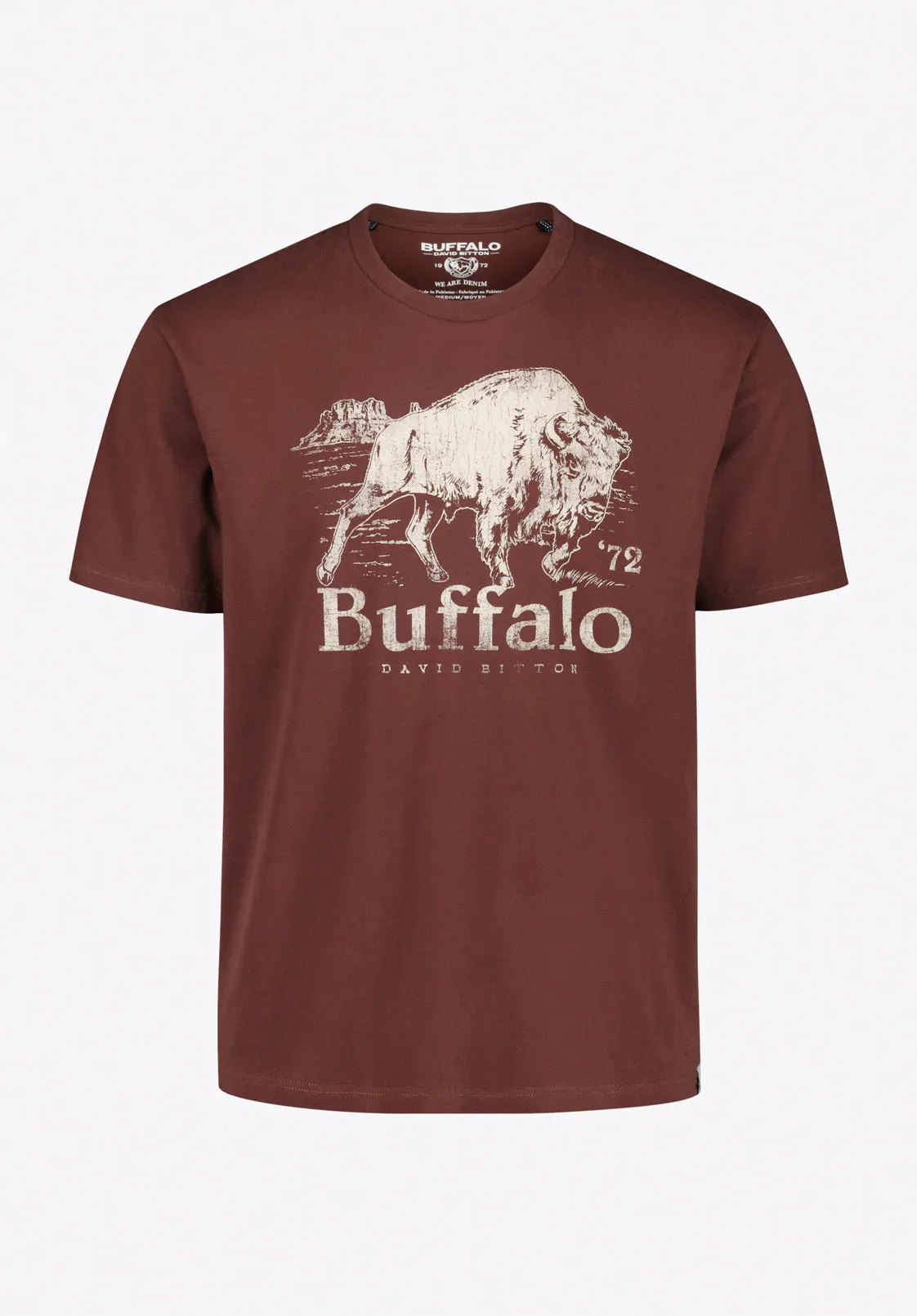 Turbaco Men’s Buffalo Print Graphic T-Shirt, Decadent Chocolate - BM24822 sold by Buffalo David Bitton product image thumbnail 5