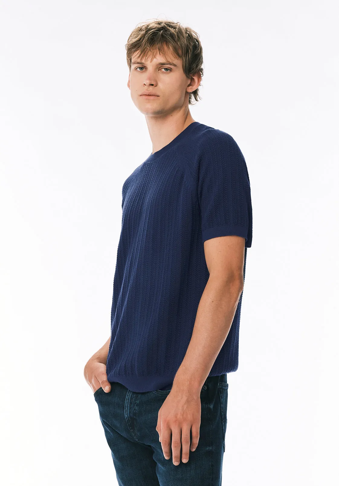Wipped Men's Textured Knit Short-Sleeve Sweater Tee, Whale - BM24868 sold by Buffalo David Bitton product image thumbnail 2