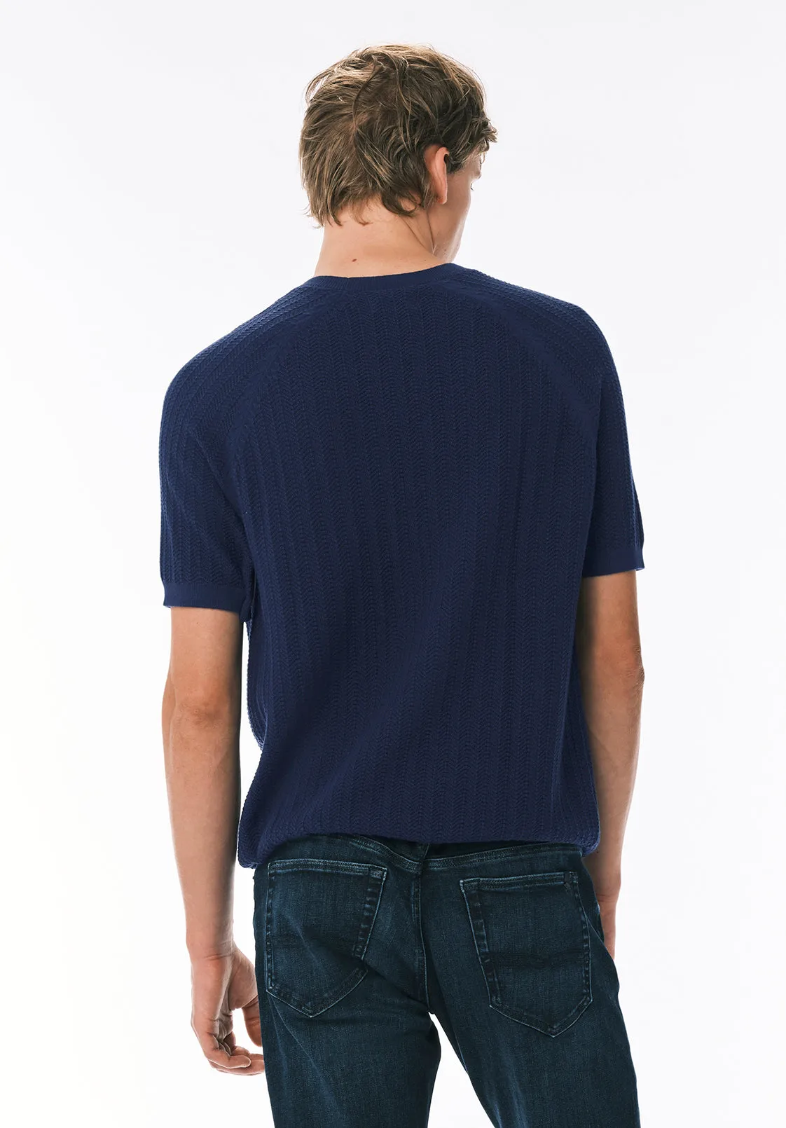 Wipped Men's Textured Knit Short-Sleeve Sweater Tee, Whale - BM24868 sold by Buffalo David Bitton product image thumbnail 4