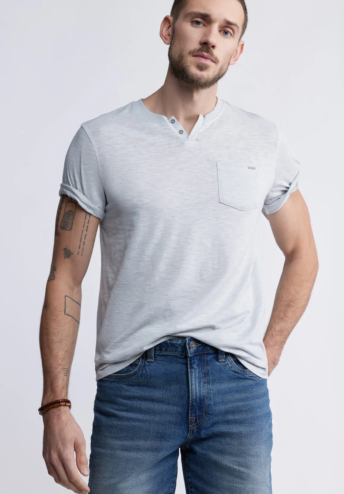 Kadyo Men's Pocket Henley Top in Charlie Grey - BM24345 sold by Buffalo David Bitton product image thumbnail 2