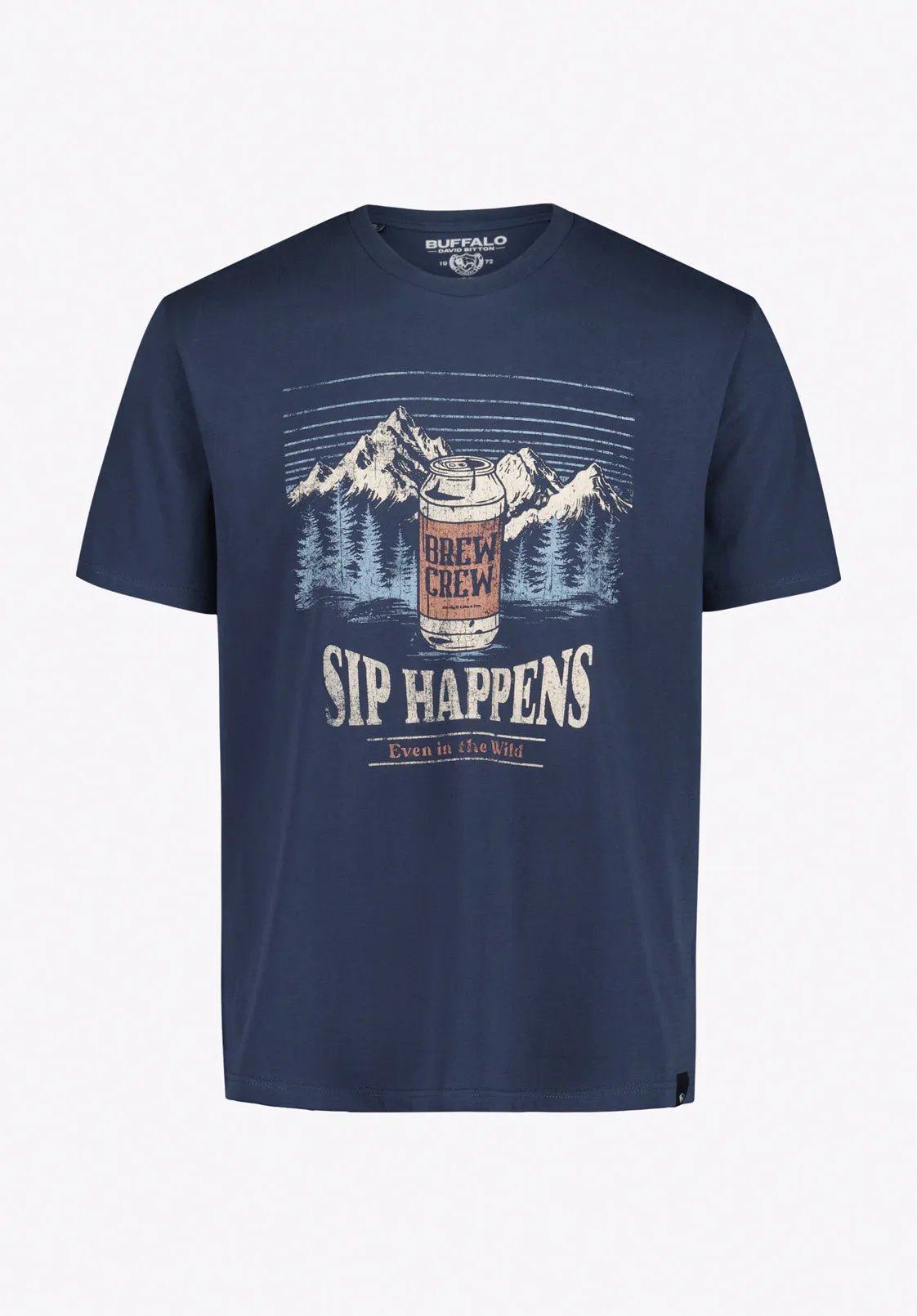 Tappens Men’s Graphic T-Shirt with Sip Happens Print, Whale - BM24821 sold by Buffalo David Bitton product image thumbnail 3