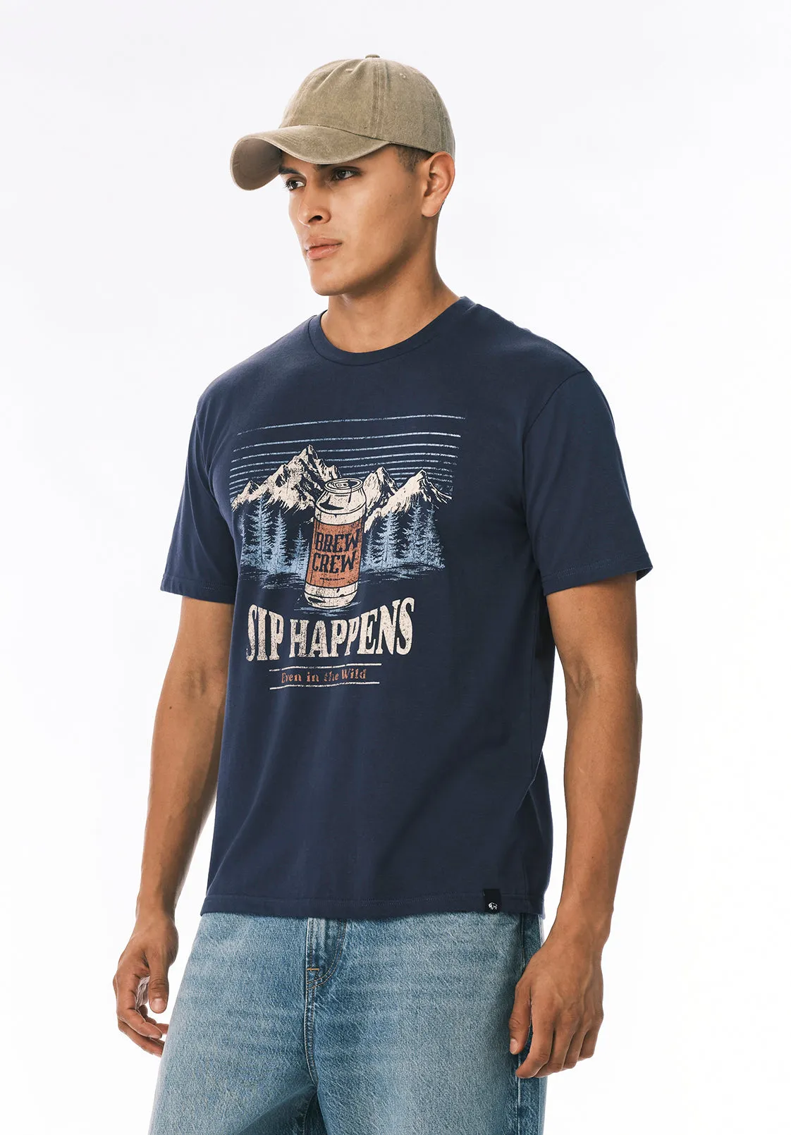 Tappens Men’s Graphic T-Shirt with Sip Happens Print, Whale - BM24821 sold by Buffalo David Bitton product image thumbnail 2