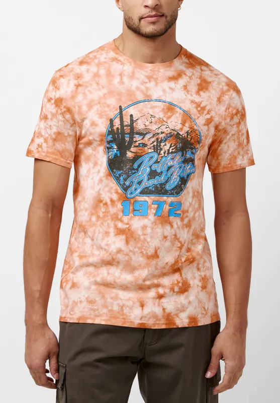 Tigels Men's Tie Dye T-Shirt in Tie-Dye Orange - BM23859 sold by Buffalo David Bitton