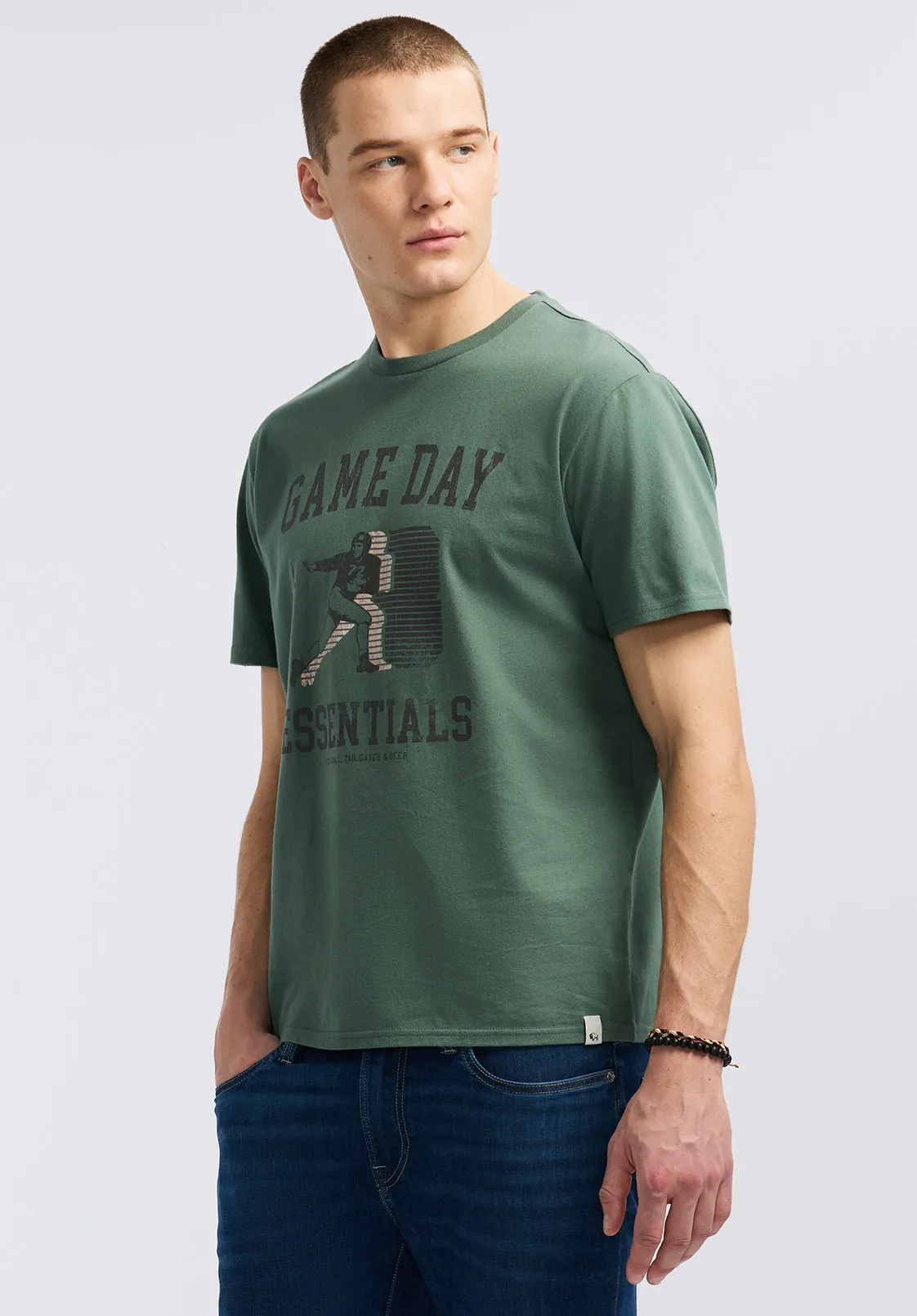 Titus Men's Graphic T-Shirt with Game Day Essentials Print, Dark Forest - BM24710 sold by Buffalo David Bitton product image thumbnail 2