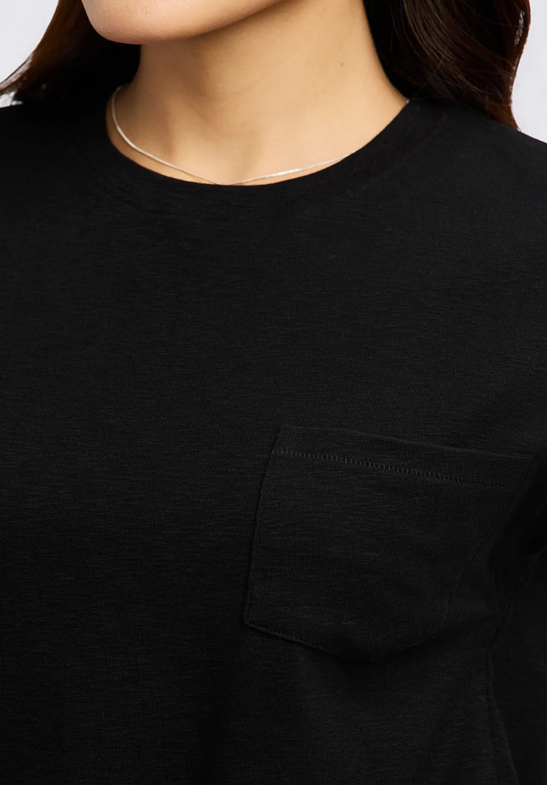 Amandine Women's Cap-Sleeve Crop Top, Black - KT0196P sold by Buffalo David Bitton product image thumbnail 4