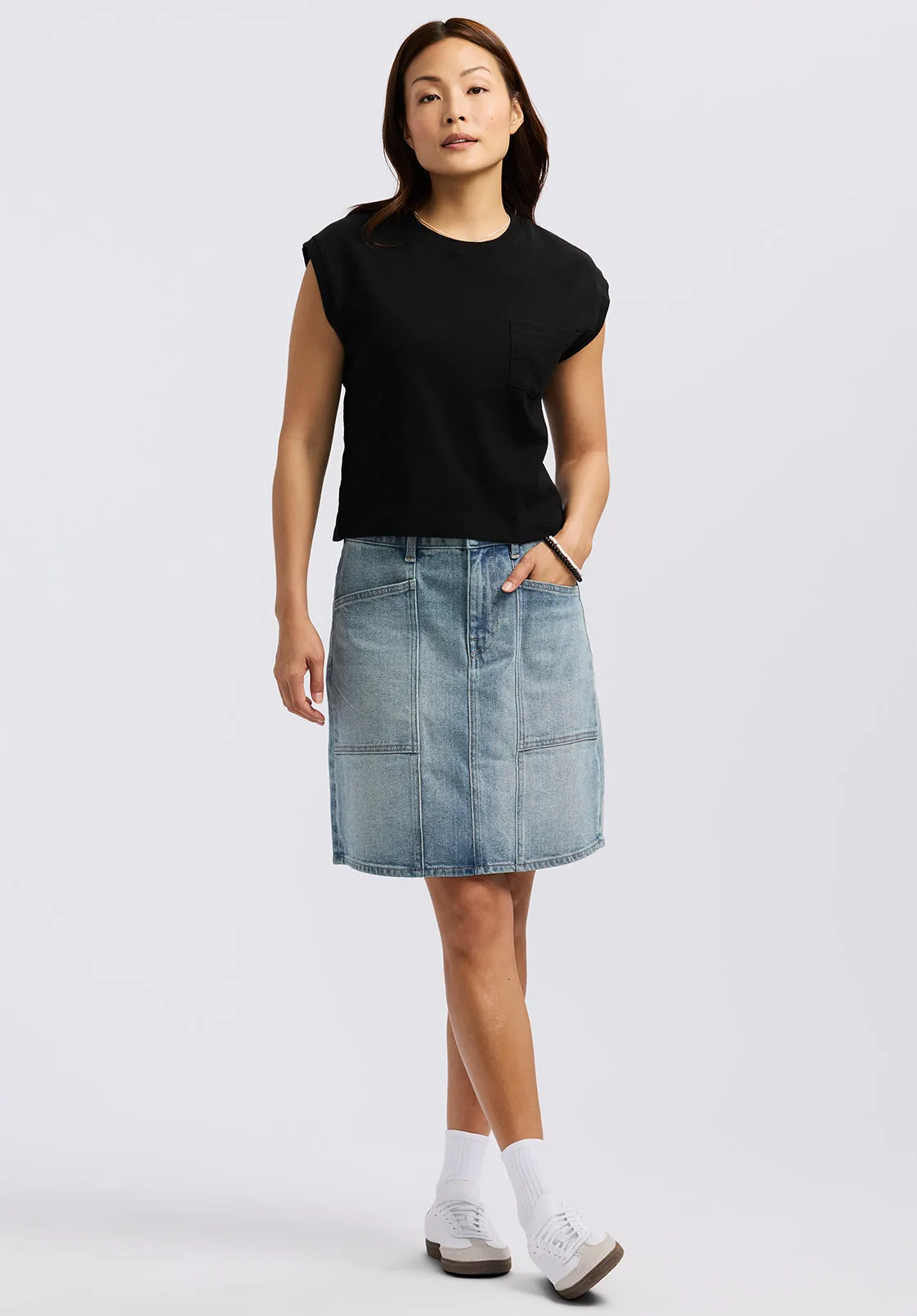 Amandine Women's Cap-Sleeve Crop Top, Black - KT0196P sold by Buffalo David Bitton product image thumbnail 3