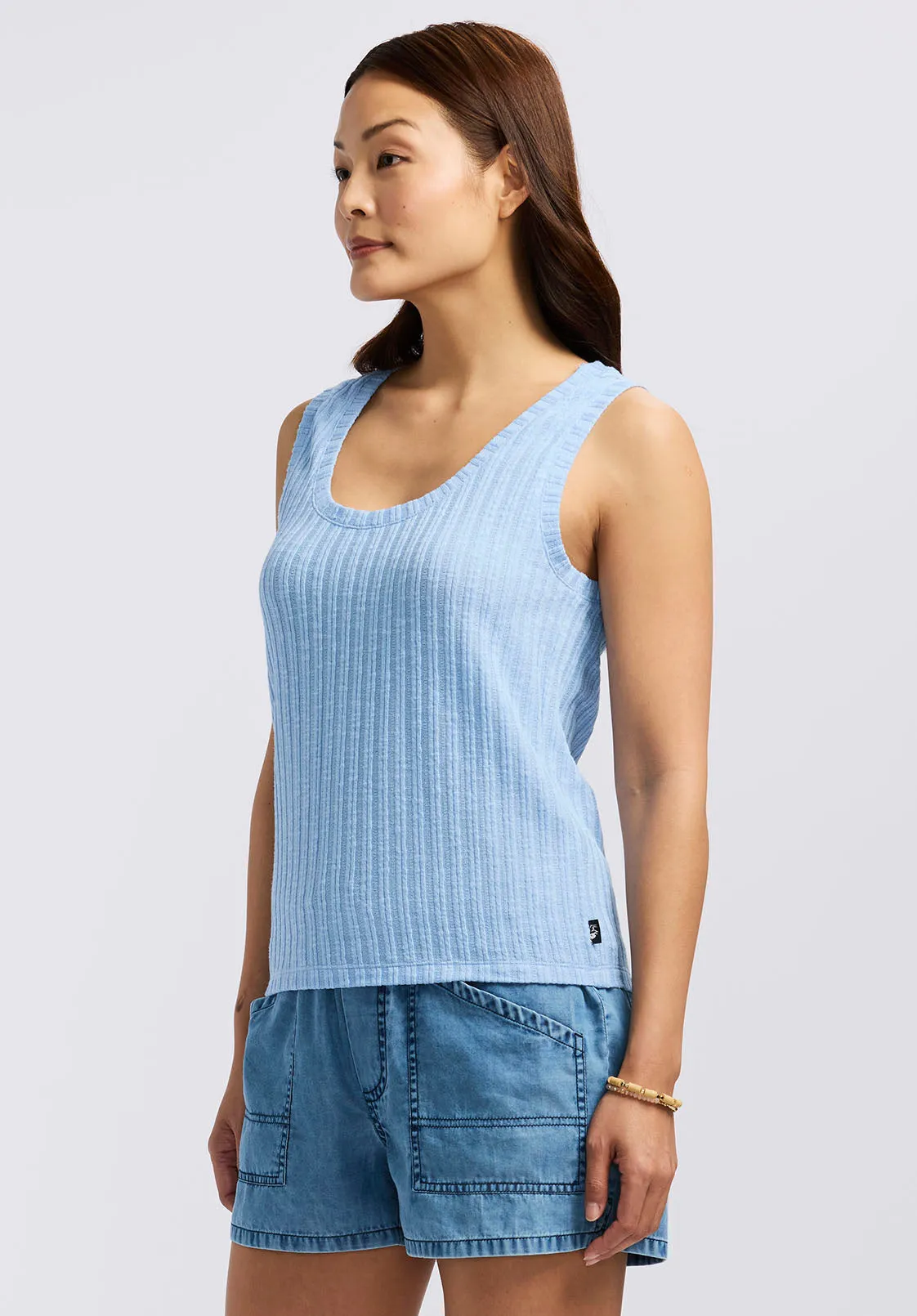 Thurryn Women's Textured Rib Knit Tank Top, Placid Blue - KT0192P sold by Buffalo David Bitton