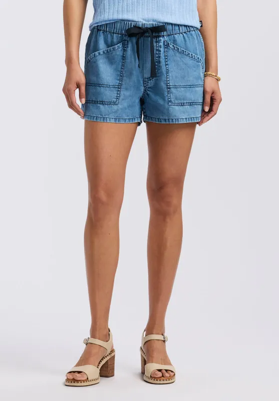 Lillee Women's Chambray Shorts with Utility Pockets, Light Vintage - WB0019P made by Buffalo David Bitton