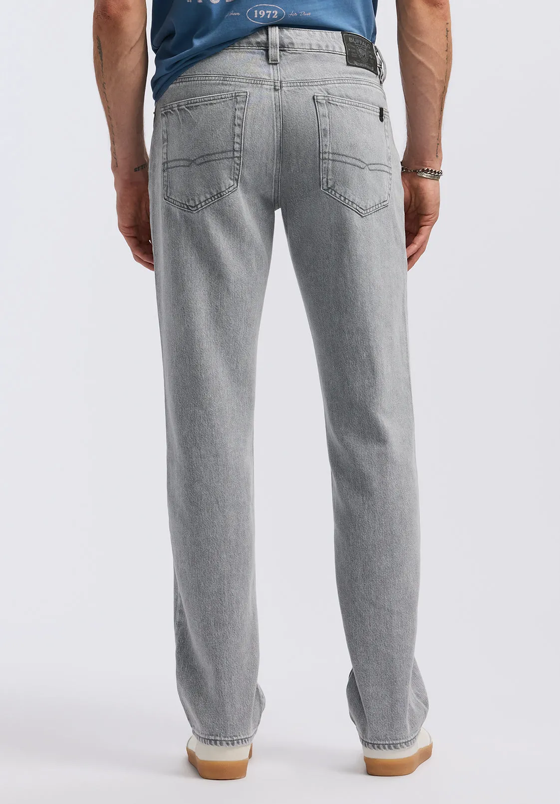 Relaxed Straight Driven Men's Jeans, Authentic Worn Grey - BM26084 sold by Buffalo David Bitton product image thumbnail 3
