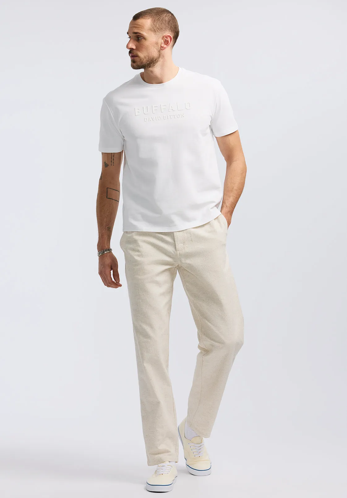 Tomba Men's Graphic T-Shirt with Raised Logo Print, White - BM24728 sold by Buffalo David Bitton product image thumbnail 4