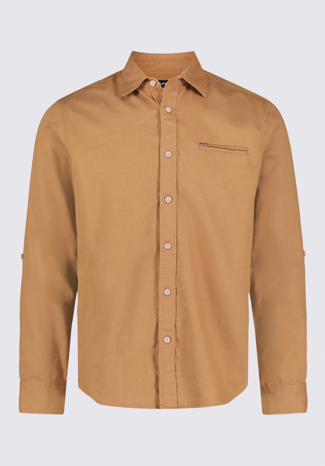 Simbio Men's Long-Sleeve Linen Blend Fitted Shirt, Woodsmoke - BM24617 sold by Buffalo David Bitton product image thumbnail 5