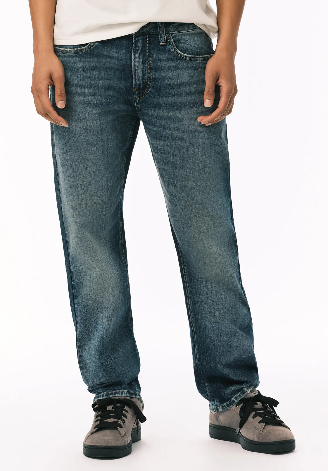 Relaxed Straight Driven Men’s Jeans, Veined and Worked - BM26147 sold by Buffalo David Bitton