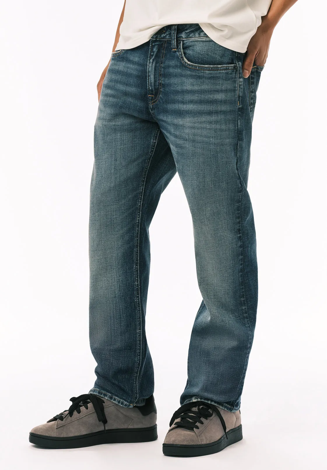 Relaxed Straight Driven Men’s Jeans, Veined and Worked - BM26147 sold by Buffalo David Bitton product image thumbnail 3