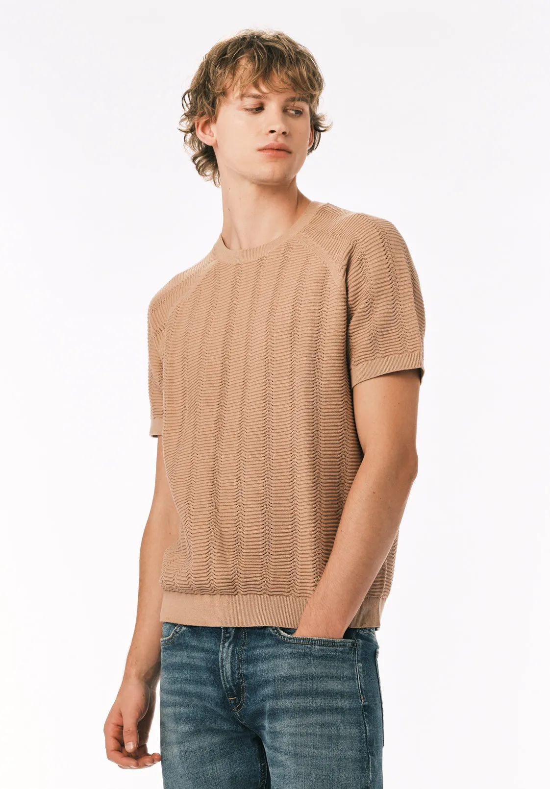 Wipped Men’s Short Sleeve Sweater T-Shirt, Roebuck - BM24874 sold by Buffalo David Bitton product image thumbnail 4