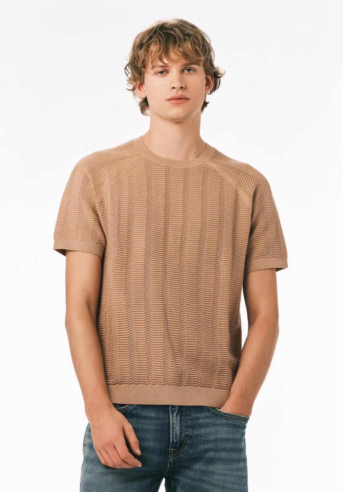 Wipped Men’s Short Sleeve Sweater T-Shirt, Roebuck - BM24874 sold by Buffalo David Bitton