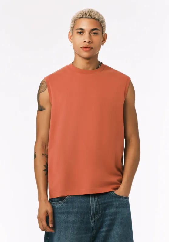 Kingster Men's Relaxed Fit Jersey Tank, Mineral Red - BM24601 made by Buffalo David Bitton