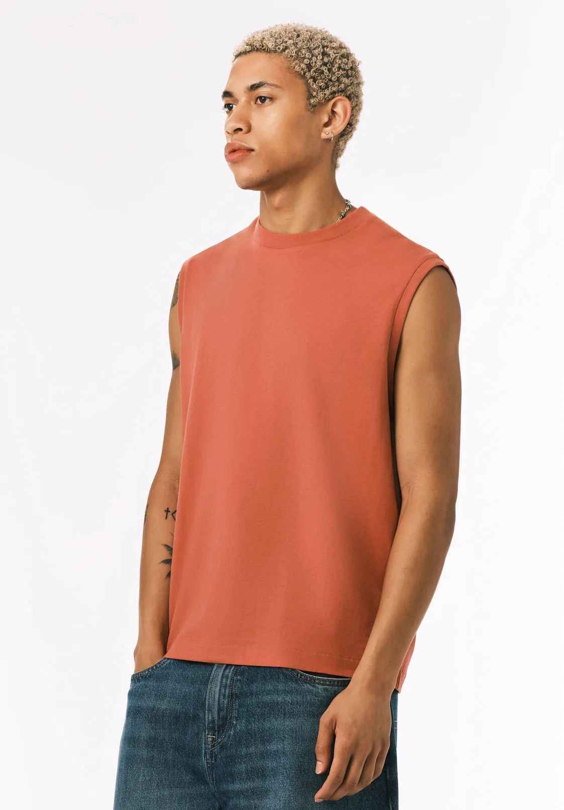 Kingster Men's Sleeveless Top, Mineral Red - BM24601 sold by Buffalo David Bitton product image thumbnail 4