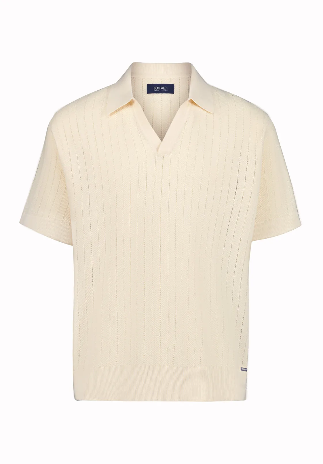 Wotex Men’s Short Sleeve Sweater Polo, Buttercream - BM24896 sold by Buffalo David Bitton product image thumbnail 2