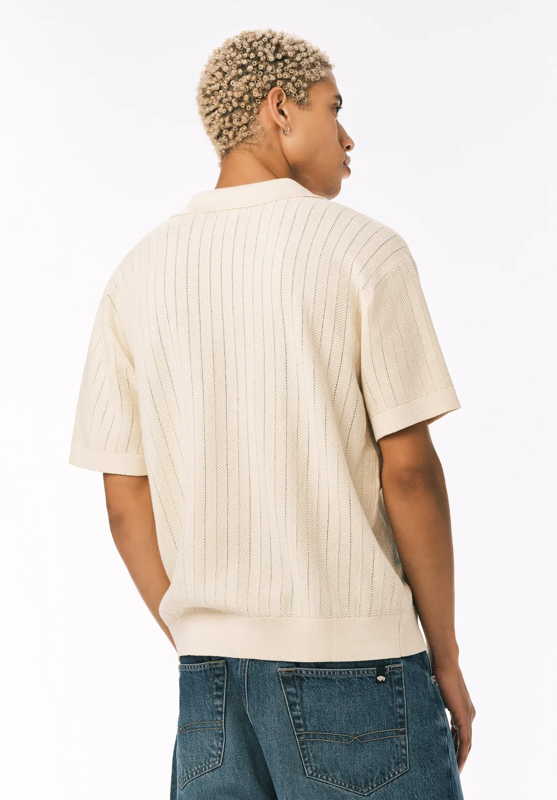 Wotex Men’s Short Sleeve Sweater Polo, Buttercream - BM24896 sold by Buffalo David Bitton product image thumbnail 5