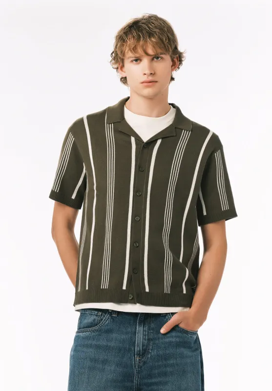 Waldir Men’s Short Sleeve Sweater Shirt, Fern - BM24787 made by Buffalo David Bitton