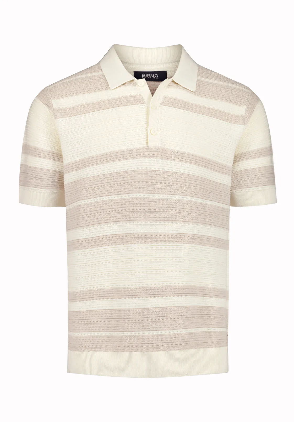 Wildero Men's Short Sleeve Sweater Polo, Moonbeam - BM24785 sold by Buffalo David Bitton product image thumbnail 2