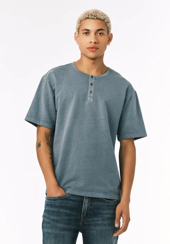 Kandor Men’s Short Sleeve Henley, Mirage - BM24782 sold by Buffalo David Bitton