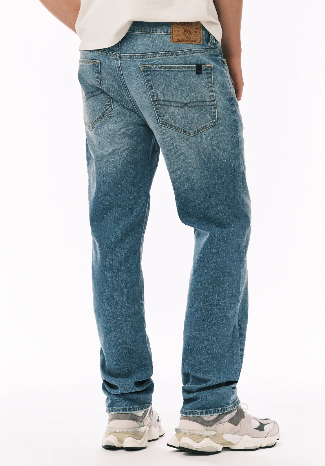 Relaxed Straight Driven Men’s Jeans, Whiskered and Crinkled - BM26138 sold by Buffalo David Bitton product image thumbnail 3