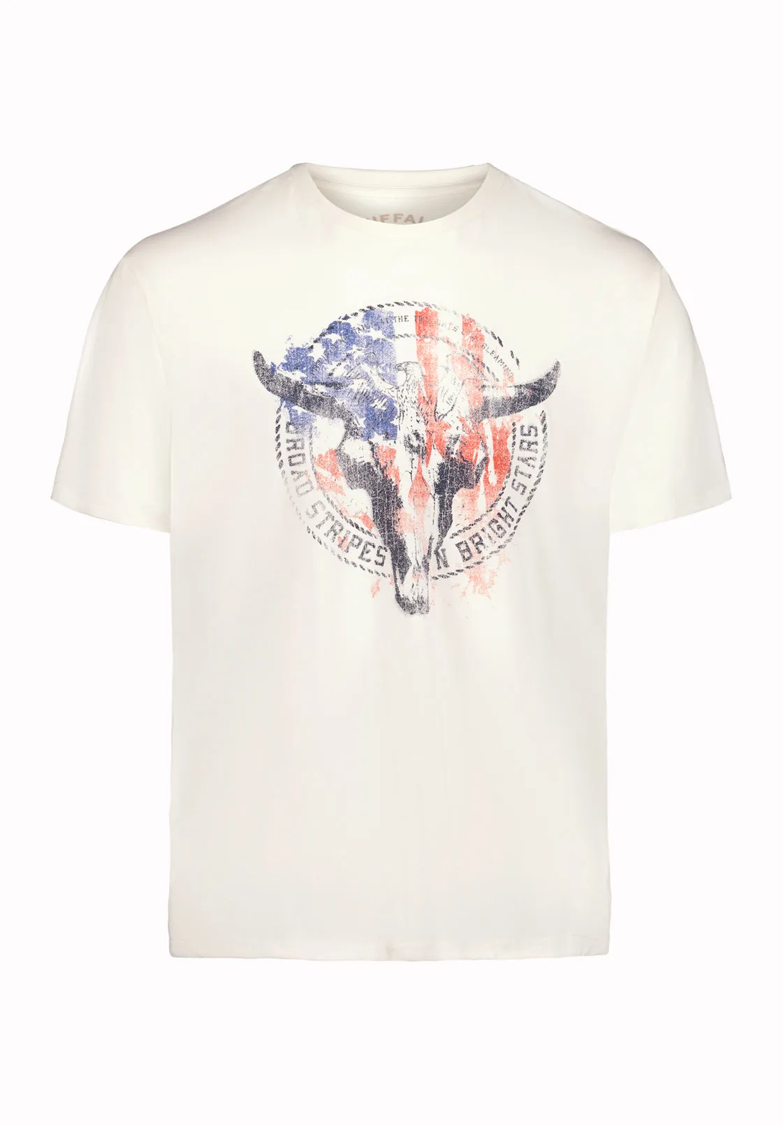 Texon Men’s Americana Graphic T-Shirt, Milk - BM24865 sold by Buffalo David Bitton product image thumbnail 2