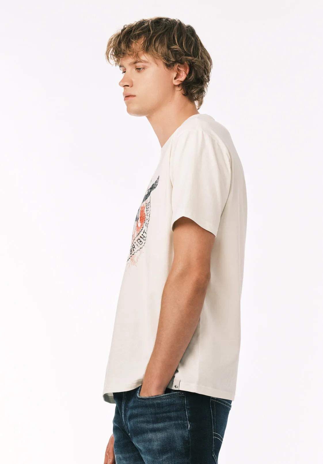 Texon Men’s Americana Graphic T-Shirt, Milk - BM24865 sold by Buffalo David Bitton product image thumbnail 4