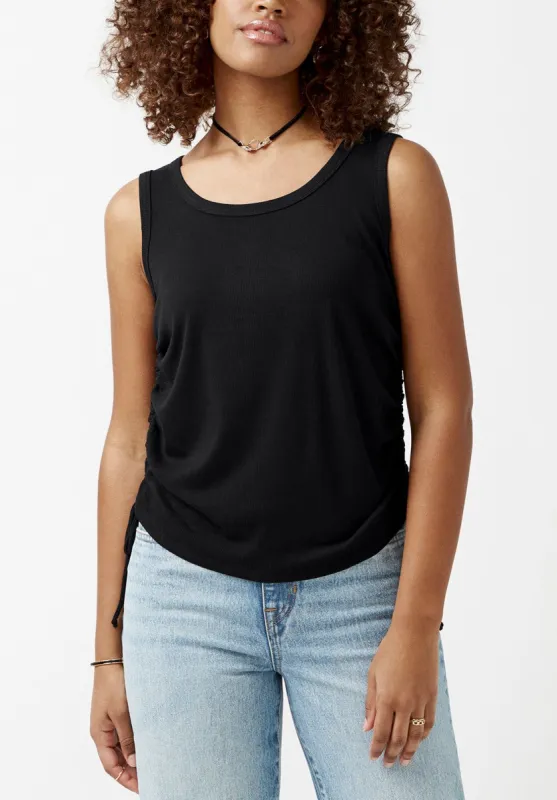 Muriel Black Ruched Women’s Tank Top - KT0046S sold by Buffalo David Bitton