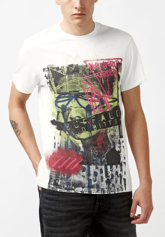 Tofy Collage Spray Paint Graphic T-Shirt - BM23947 sold by Buffalo David Bitton