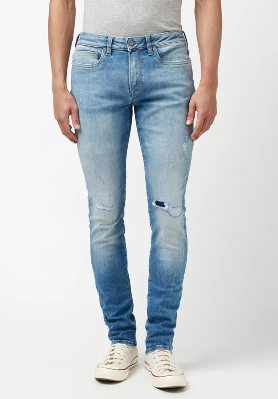 Skinny Max Men's Jeans in Contrasted and Veined Indigo - BM22860 sold by Buffalo David Bitton