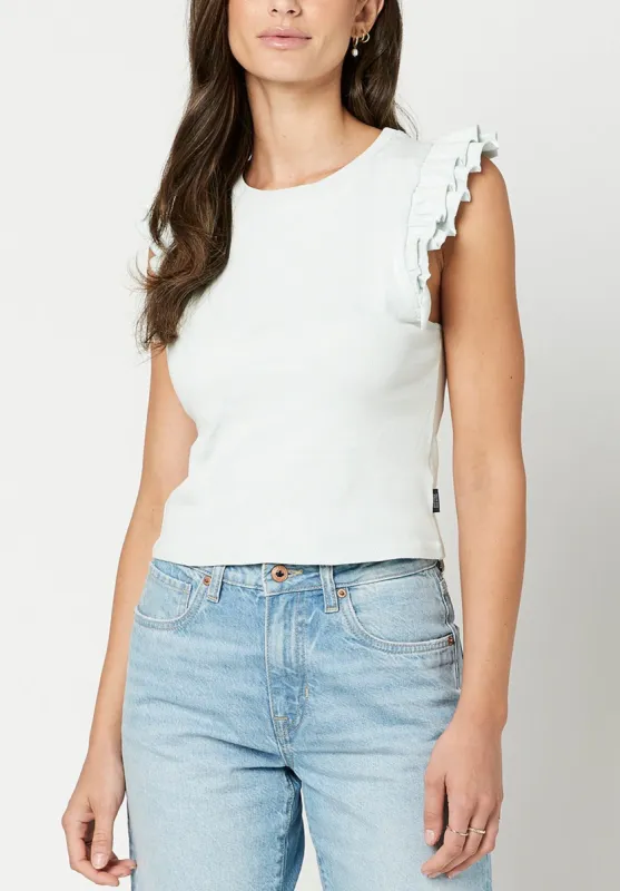 Ruffled Sylvie Tank Top - KT0430S made by Buffalo David Bitton