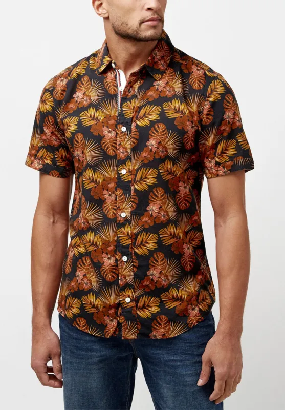 Short Sleeves Slim Simad Print Shirt - BM23916 sold by Buffalo David Bitton