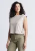 Amandine Women's Cap-Sleeve Crop Top, Tan - KT0149S sold by Buffalo David Bitton