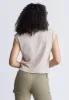 Amandine Women's Cap-Sleeve Crop Top, Tan - KT0149S sold by Buffalo David Bitton
