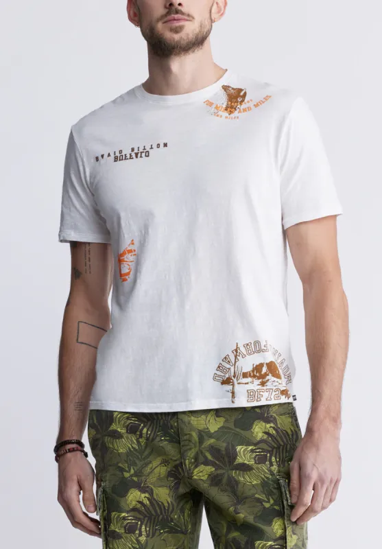 Toro Men's Printed T-shirt in White - BM24328 sold by Buffalo David Bitton