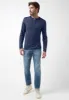 Kaduk Men's Long-Sleeve Henley Top in Dark Blue - BM24041 sold by Buffalo David Bitton
